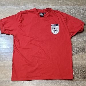 Team England Crest Red Men's Sir Geoff Hurst #10 The Legend Tee Throwback 00s